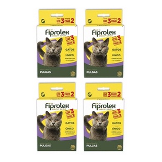 Fiprolex Drop Spot Gatos Combo - 4 Unidades - 3 Pipetas
