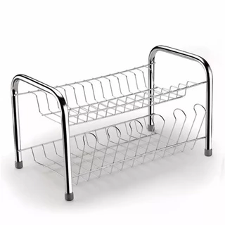 Escorredor De Pratos Louças Duplo 11 pratos 6 copos Cromado Inox Cozinha