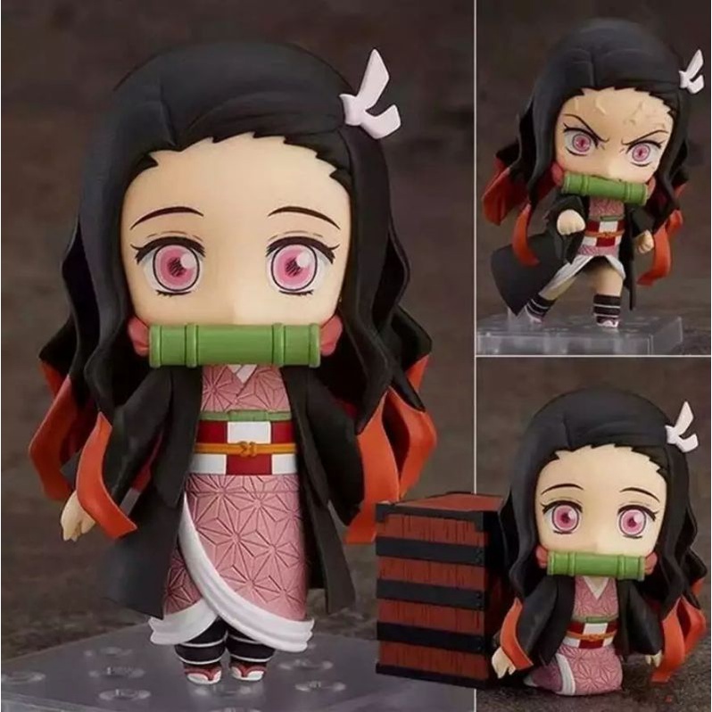 Boneca Colecionável Nezuko Kamado Demon Slayer Base Decorada