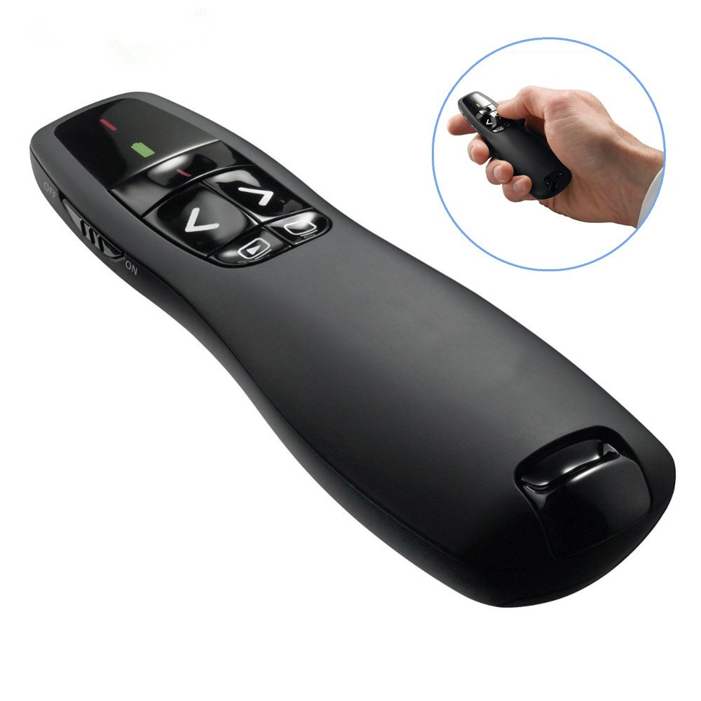 Apresentador Sem Fio Logitech R400, Laser Pointer Vermelho, USB, Preto - Melhora o Preço