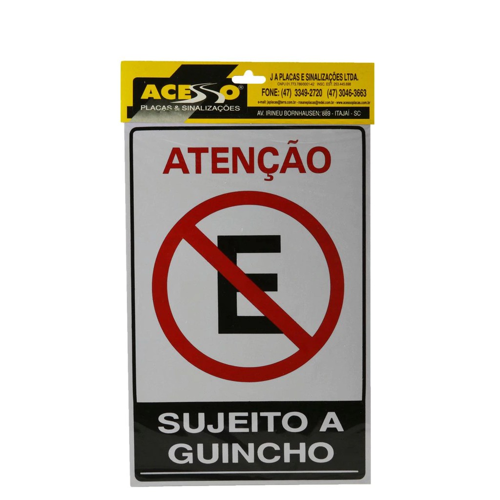 Placa Sinalização Aviso Proibido Estacionar Sujeito A Guincho 20cm X 30cm Shopee Brasil 