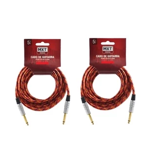 2x Cabo P/ Guitarra Violão 5m Metros Blindado P10 P10 Têxtil em Oferta na Shopee