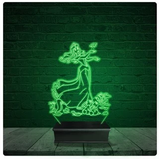 Luminária e Abajur Acrílico Led - Princesa Cinderela Disney