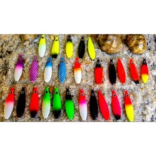 kit c/ 10 Jumping jig micro jig Borboleta 10/15g com 10 suportes hook