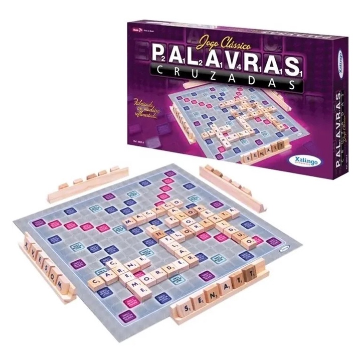 Palavras Cruzadas - Cruzadinha - com tabuleiro e 120 peças - Estimula ...