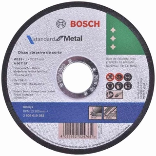 Disco de Corte 4.1/2POL 115 mm X 1,0 mm Standard para Metal BOSCH