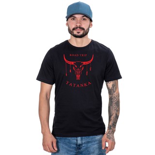 Camiseta Masculina Country Rodeio Chifre Boi Tatanka Manga curta preto