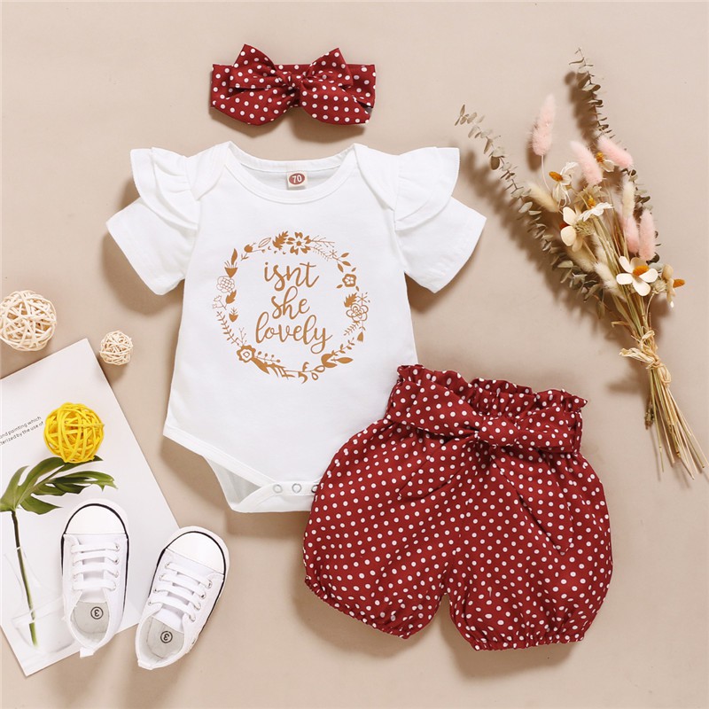 Baby Boy Girl Summer Clothes Set com Imprimir Manga Curta Romper e