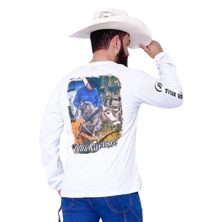Camiseta Manga Longa Muladeiros Masculina Country Branca