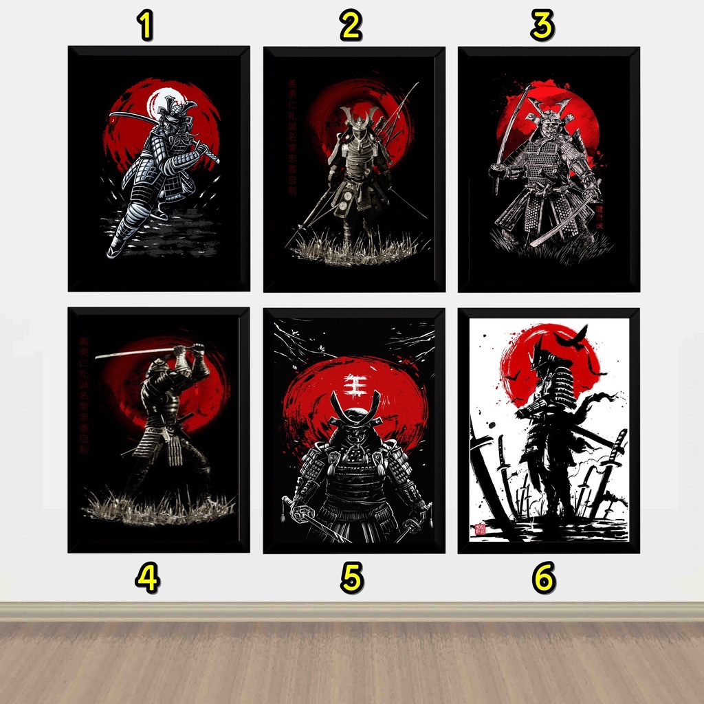 Quadro Decorativo Samurai Guerreiro Arte Poster Mo