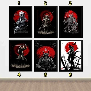 Quadro Decorativo Samurai Guerreiro Arte Poster Mo