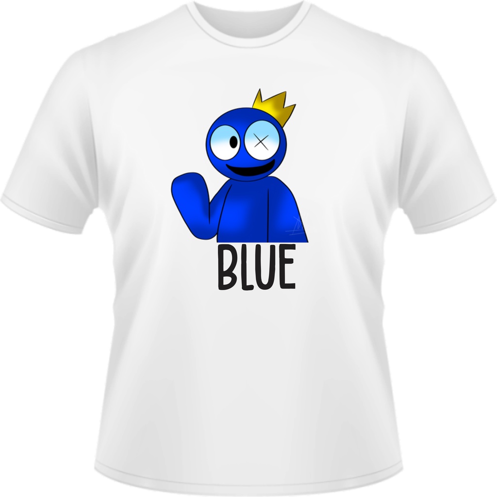 Camiseta Infantil Babão Blue Rainbow Friends Para Colorir #6