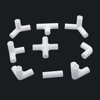 10Pcs Conector T De 4 Vias Em Cotovelo Reto De 12mm Junta De PVC Multiangular De 3