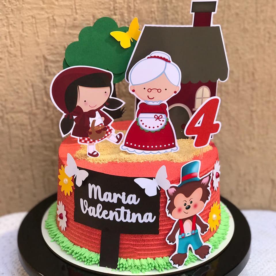 Bolo infantil Chapeuzinho Vermelho 