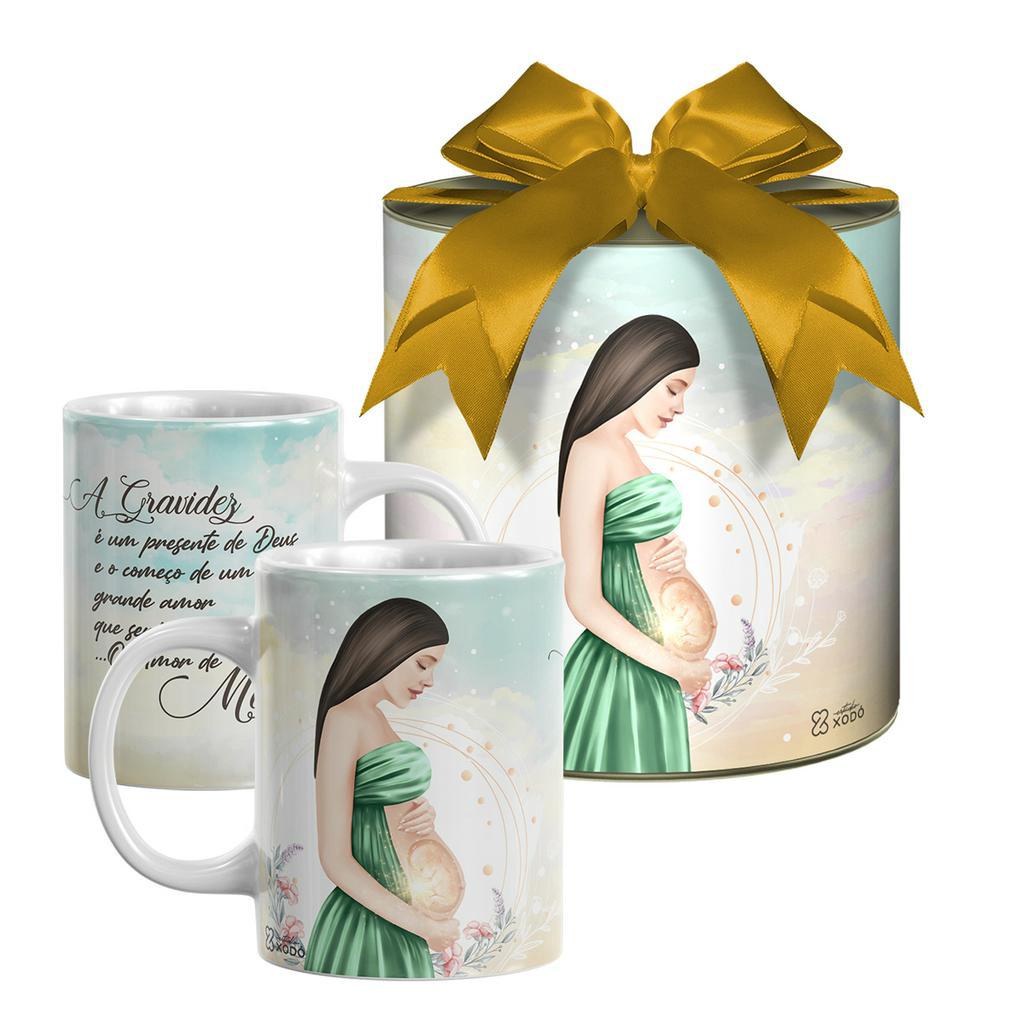 Caneca na Lata Personalizada Gravidez Presente de Deus Amor de Mãe ...
