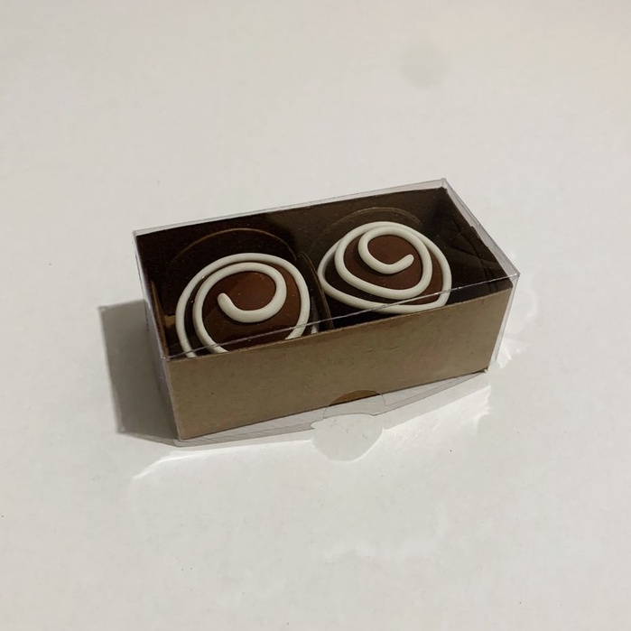 Caixa para 2 Docinhos ou Bombons Liso Kraft - 10 Unidades