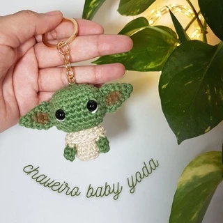 baby yoda chaveiro star wars para bolsa , estojo , chave , pendrive amigurumi