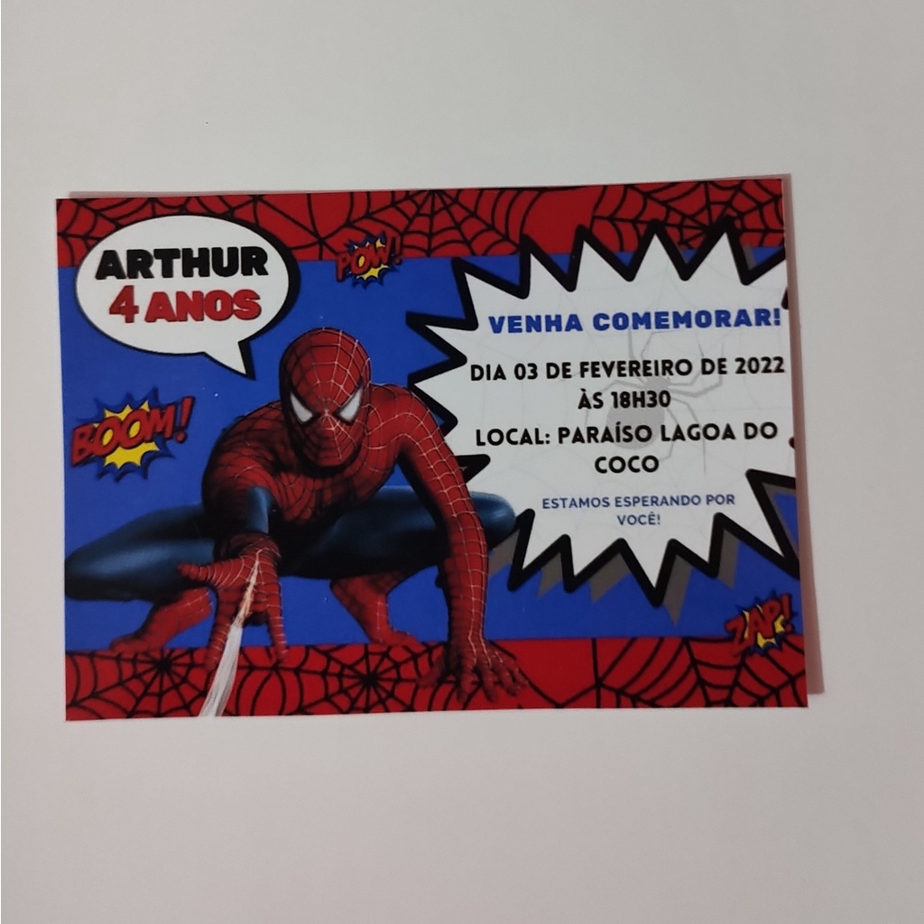 Convite Homem Aranha  Convites de aniversário do homem aranha, Festa de  aniversário do homem-aranha, Cartões do homem aranha