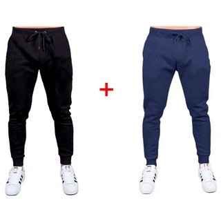 Kit 2 Calças de Moletom Grosso Flanelado Academia Treino Barato