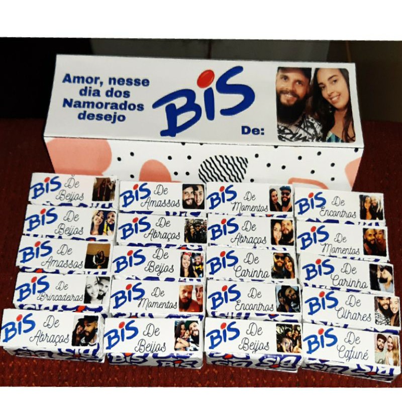 Caixa de Chocolate Bis Personalizada - Dia dos Namorados