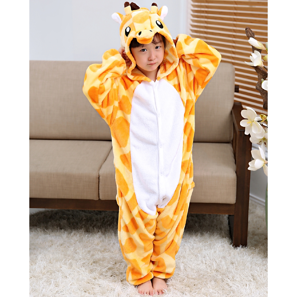 Pijama De Flanela Infantil Estampa De Girafa