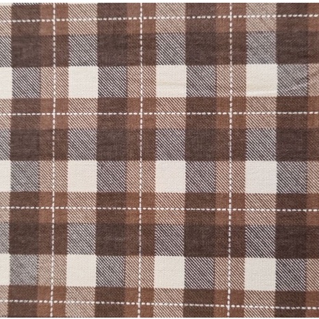 Tecido tricoline xadrez tartan marrom 100% algodão | Shopee Brasil