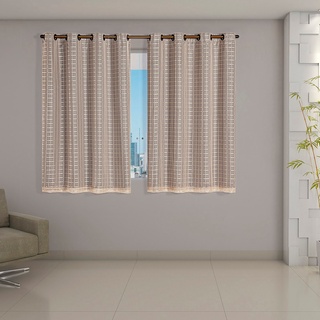 Cortina Blackout Prata Com Voil Xadrez 2,00 X 1,60 Blecaute