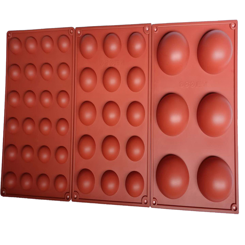 Forma Redonda Molde Do Bolo Marrom Meia Bola Esfera De Silicone De Chocolate Molde Sobremesa