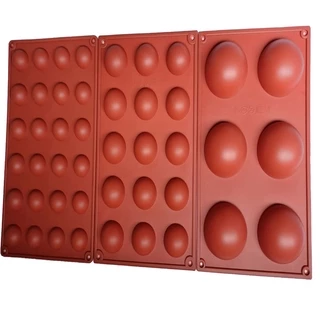 Forma Redonda Molde Do Bolo Marrom Meia Bola Esfera De Silicone De Chocolate Molde Sobremesa