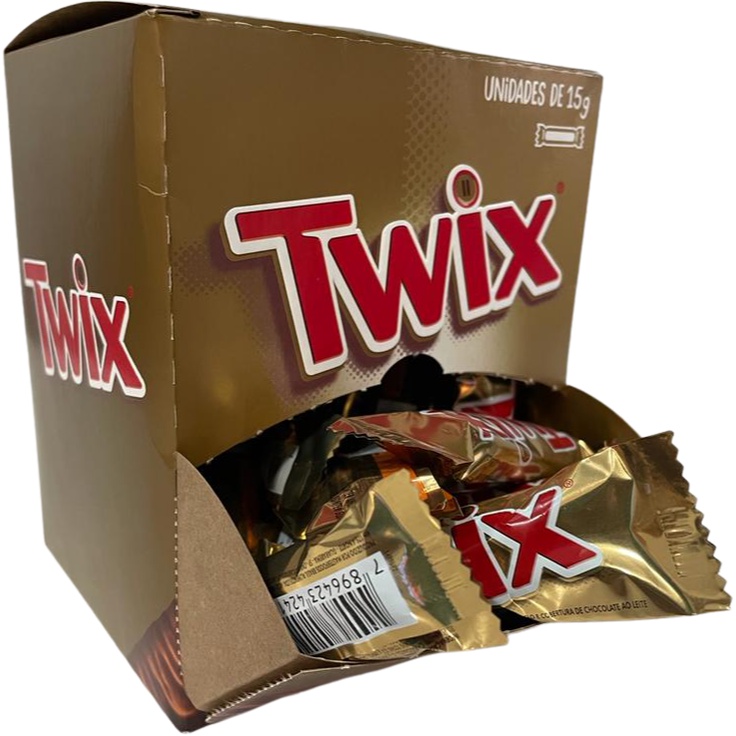 Chocolate Twix 15g C/30 Unidades Caramelo Macio E Barato