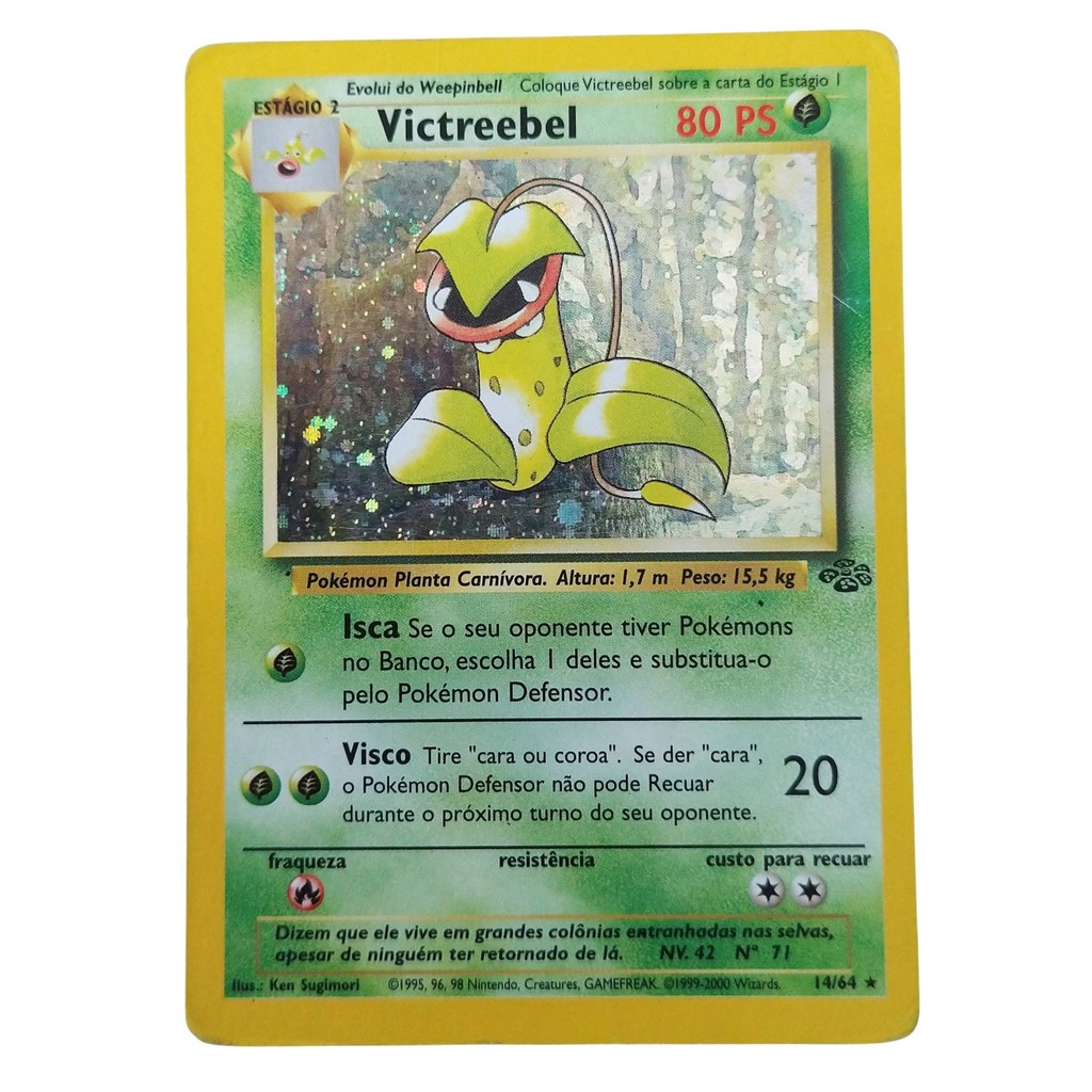 Carta Antiga Pokemon Victreebel 14/64 Holo Rare Jungle Original Card