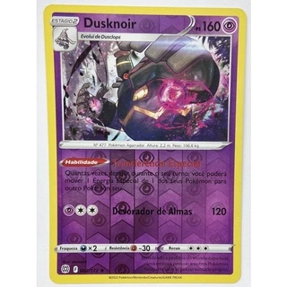 Carta 062/172 Pokémon TCG Original Copag Card Dusknoir Brilhante Holográfica Reverse Holo Foil