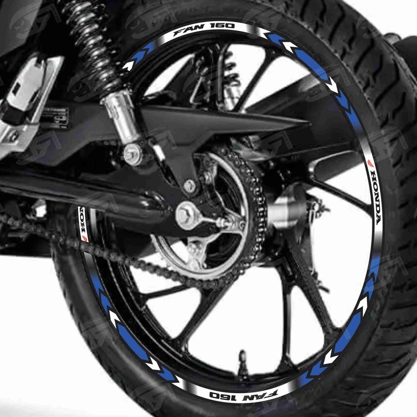 Adesivos Filete Moto Roda Honda Fan 160 2018/ Azul Refletivo