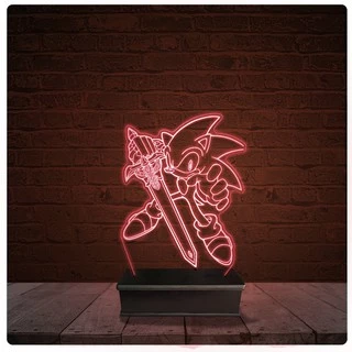 Abajur Luminária Acrílico Led - Sonic Sega Jogo