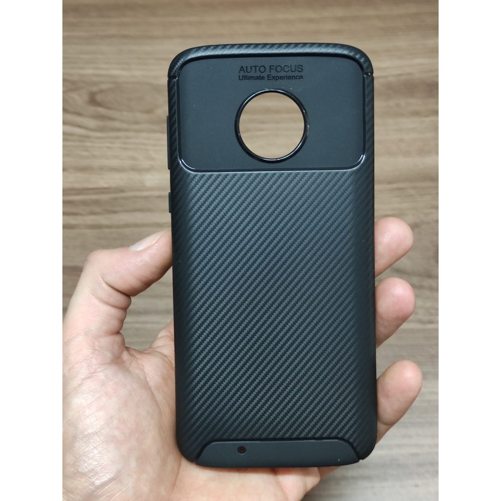 Capa Motorola Moto G6 Capinha Antiqueda Fibra De Carbono