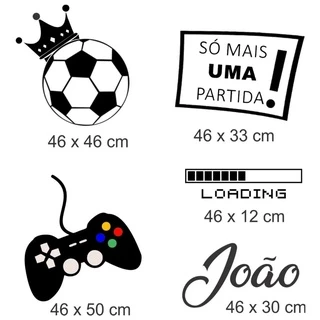 Adesivo Quarto Menino Video Game Play Fut Controle Loading Criativo