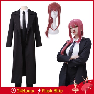 Makima Cosplay Vestido Preto Anime Motosserra Homem Traje Peruca Manga  Comprida Halloween Partido Funde Jogar Uniforme Meninas Mulheres Y0913 De  $150,74