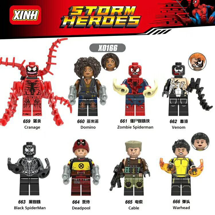 Minifiguras Do Homem-Aranha Carnificina Zumbis Marvel Lego Blocos De Construção Brinquedos
