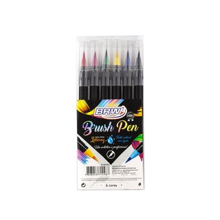 Caneta Brush Pen BRW c/ 6 Unds
