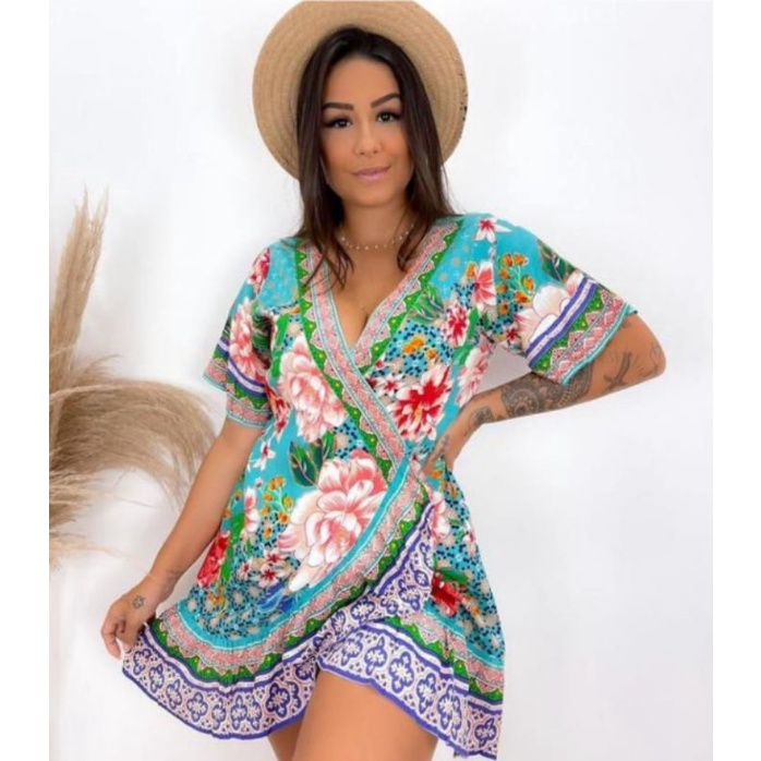 Vestido tipo hot sale kimono curto