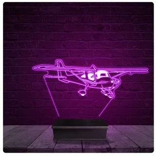Luminária e Abajur Acrílico Led - Piloto Avião Piper cessna