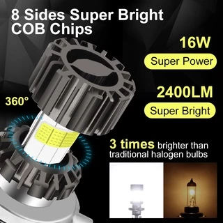 H4/P15D/BA20D 72W LED 8 COB Lâmpada De Farol De Motocicleta 1800LM 6000K Luz De Feixe Alto/Baixo