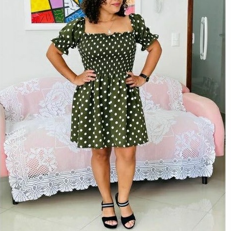 Vestido de hot sale bolinha verde