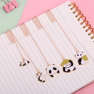 1pc Marcador De Livros Panda Gigante Com Pingente De Metal Simples Criativo
