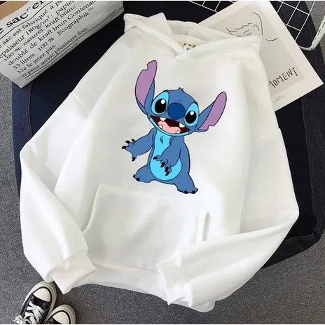Blusa Moletom Lilo E Stitch Desenho Animado Feminino Capuz