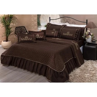 Kit Cobre leito Mosaico Matelassado Bordado Queen 05 Peças