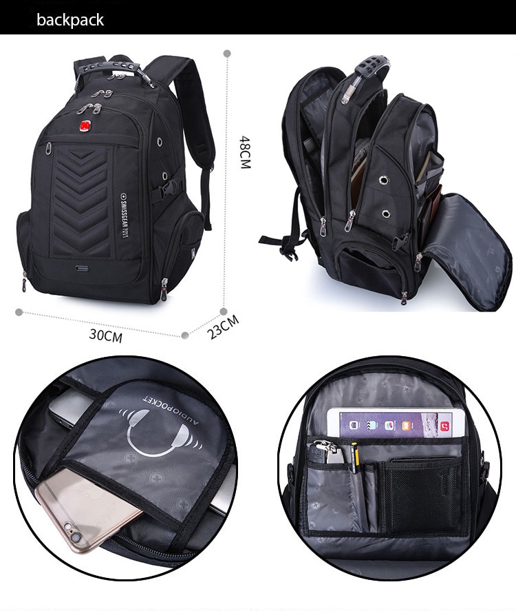 Man s Swiss Gear Multi Functional Travel Backpack 21