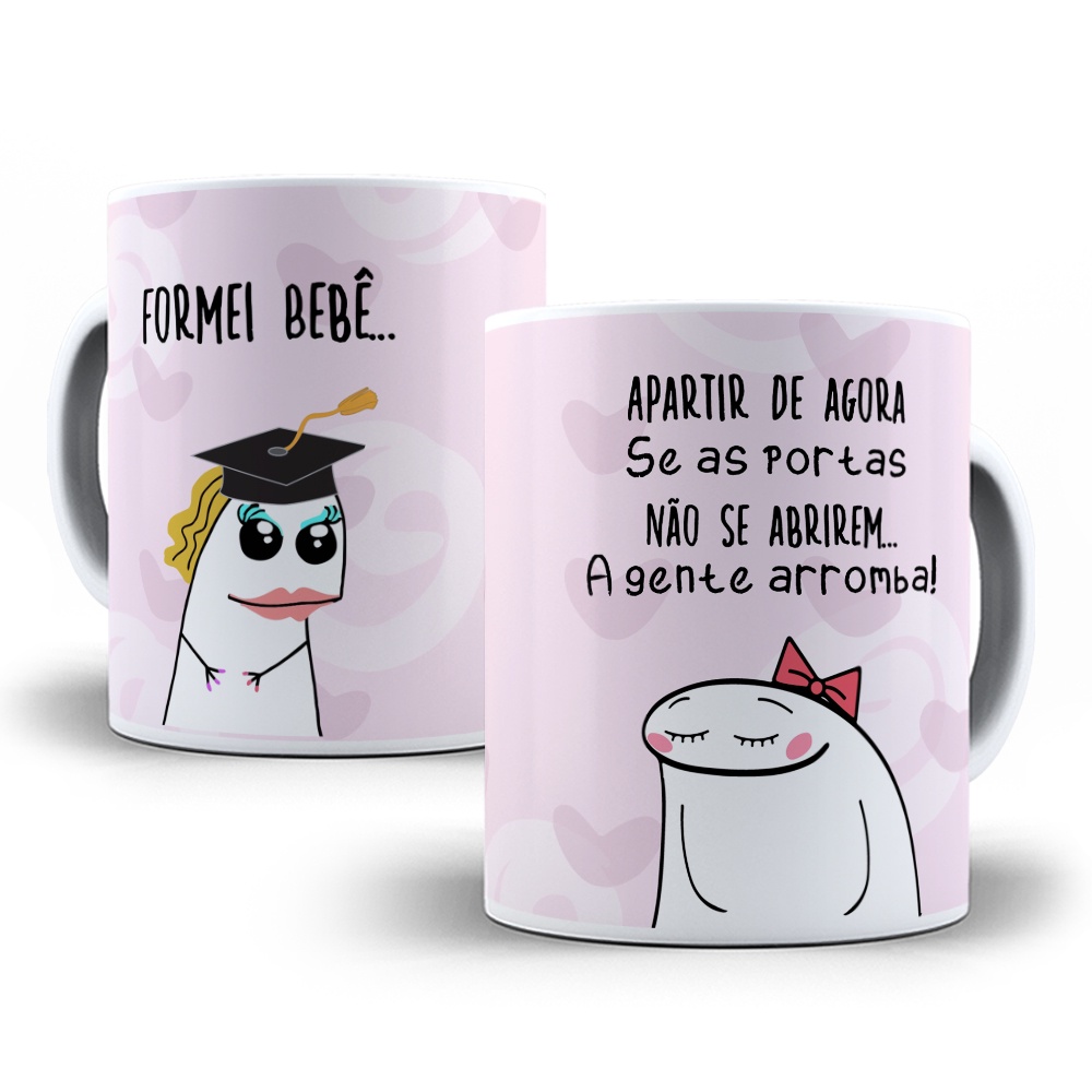 Caneca De Porcelana Branca Personalizada Com Memes Flork 21 Shopee Brasil 