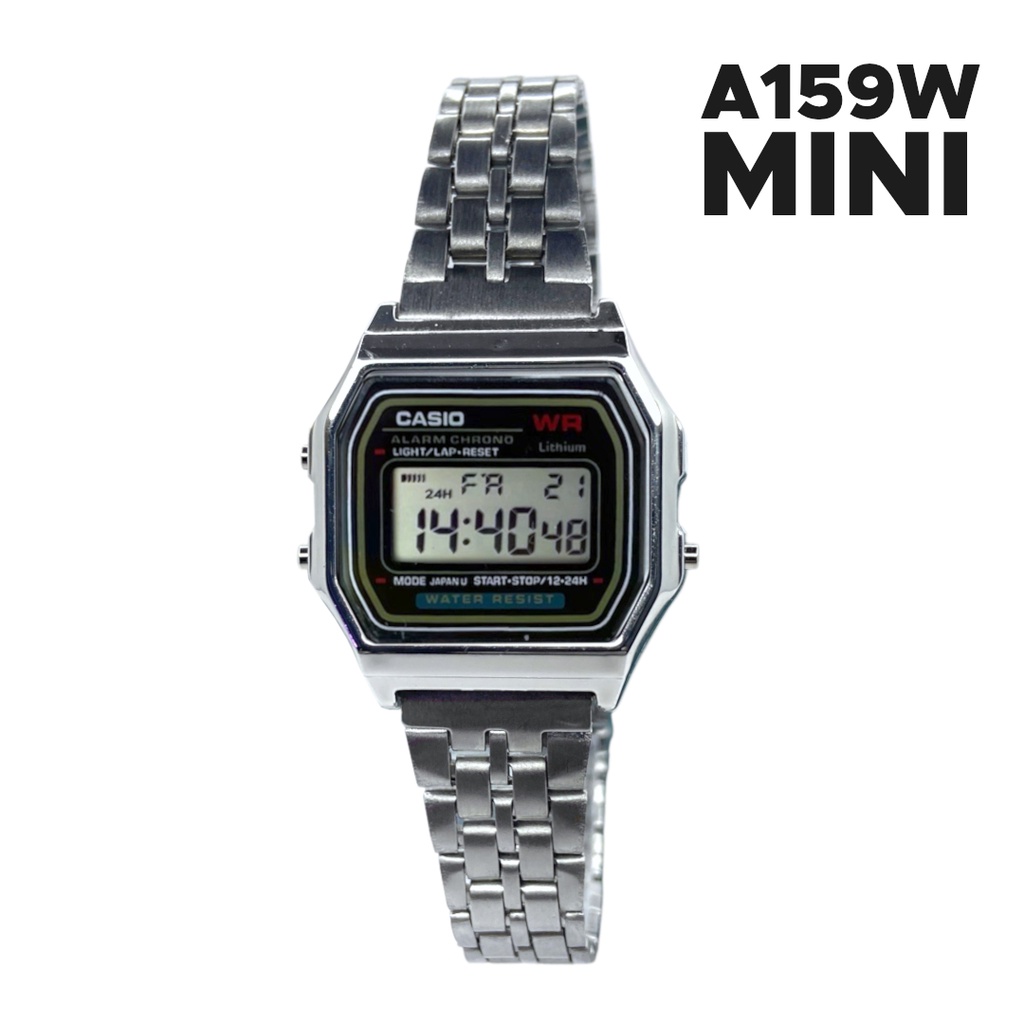 Rel gio cassio retr digital led eletronico vintage casio mini prata