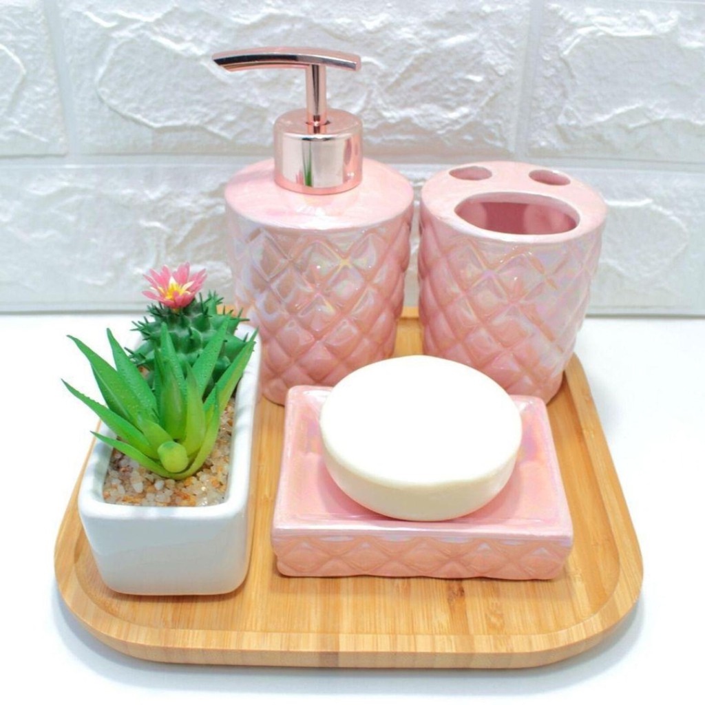 Jogo Kit Para Banheiro De Porcelana 3 Peças - Diversas Cores | Shopee ...